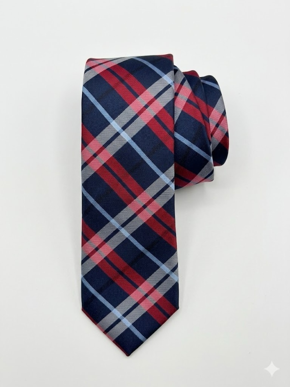 CHAPS Mens Plaid Tie Navy Blue Red Grey Classic Silk Blend Preppy Workwear